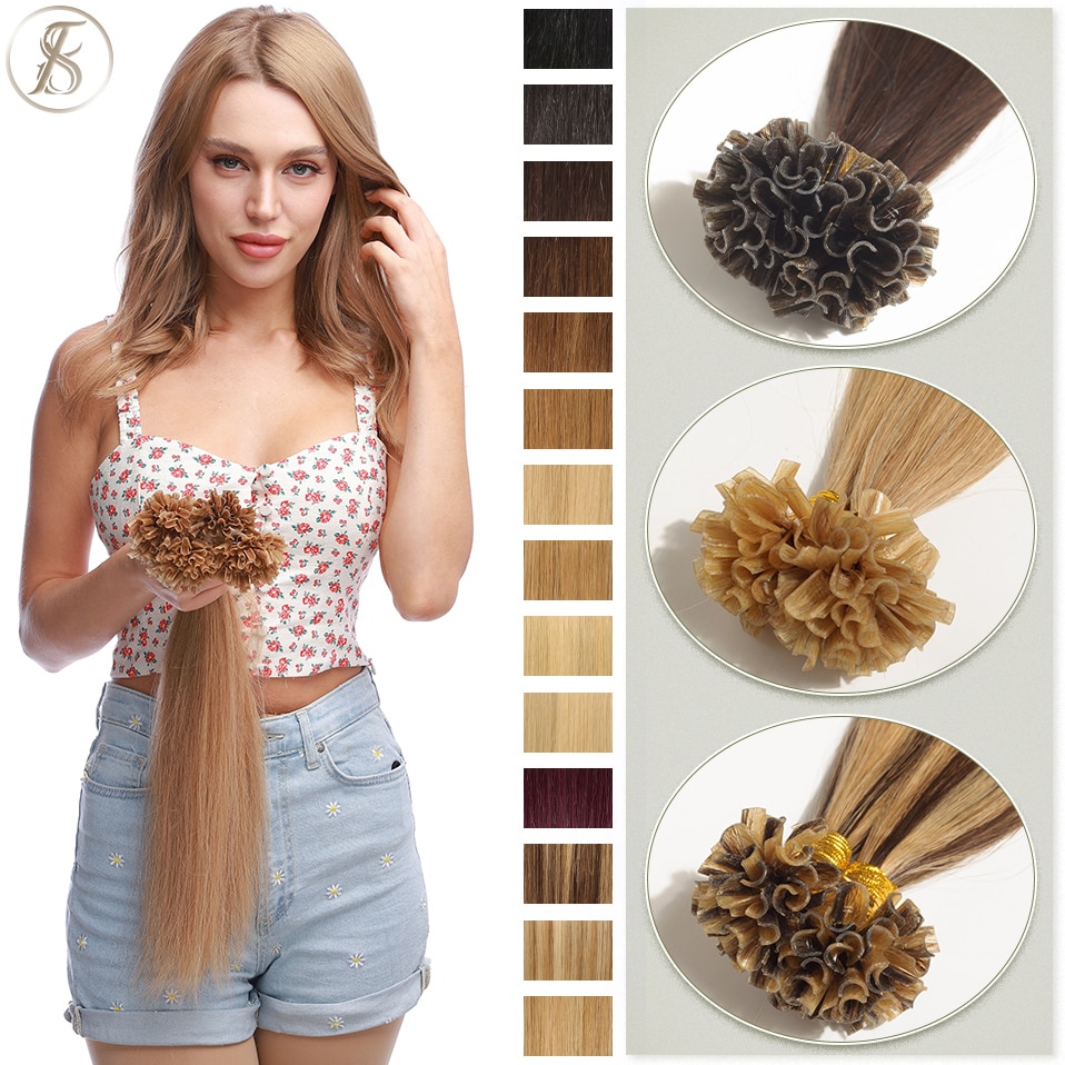 TESS 0.5 ׷/ U   ͽټ 50g ũ ũ ɶƾ ǻ ΰ  ĸ Pre Bonded Brown Blonde Natural Hair Extension